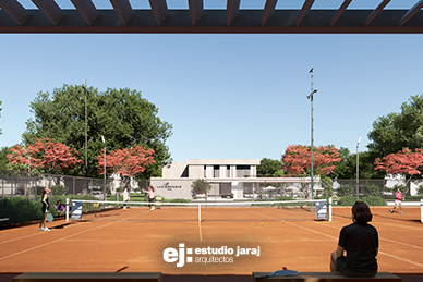 vista de la cancha de tenis