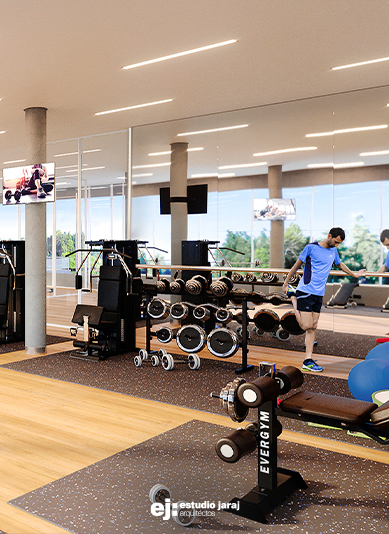 Vista del interior del gimnasio